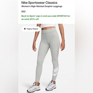 2 Pair Nike Sportswear Classics Women's High-Waisted Graphic Leggings